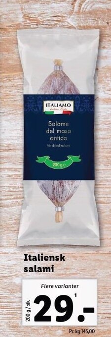 Lidl Italiensk salami tilbud