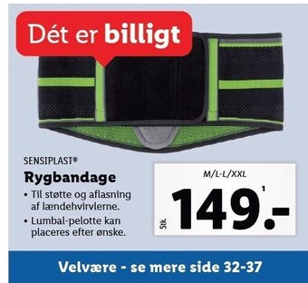 Sensiplast rygbandage