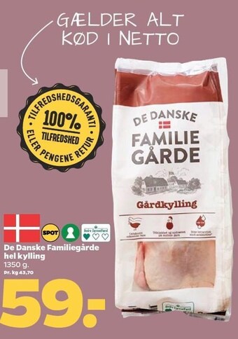 Netto De danske familiegårde hel kylling tilbud