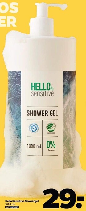 Netto Hello sensitive showergel tilbud