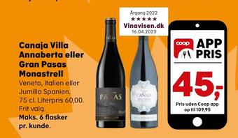 SuperBrugsen Årgang 2022. canaja villa annaberta eller gran pasas monastrel tilbud
