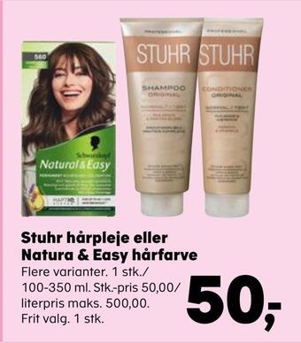 Kvickly Stuhr hårpleje eller natura & easy hårfarve tilbud