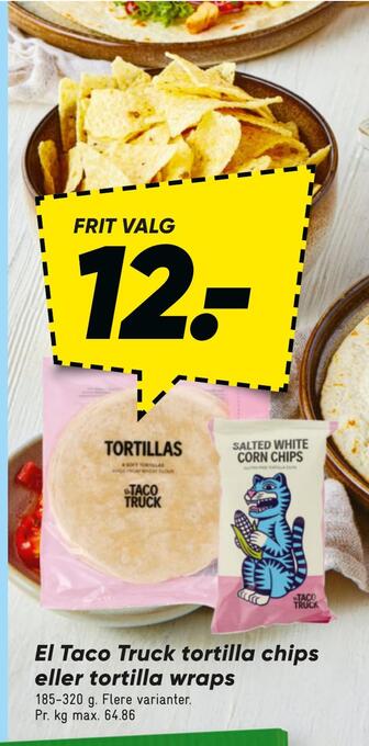 El taco truck tortilla chips eller tortilla wraps