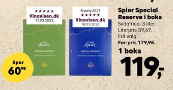 Kvickly Spier special reserve i boks tilbud