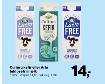 SuperBrugsen Cultura kefir eller arla laktosefri mælk tilbud