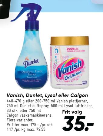 Bilka Vanish, dunlet, lysol eller calgon tilbud