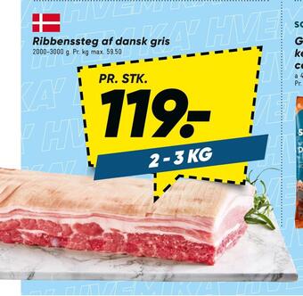 Bilka Ribbenssteg af dansk gris tilbud