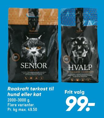 Bilka Raakraft tørkost til hund eller kat tilbud