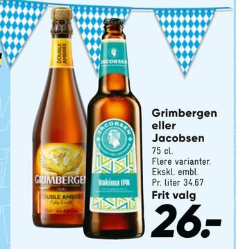 Bilka Grimbergen eller jacobsen tilbud