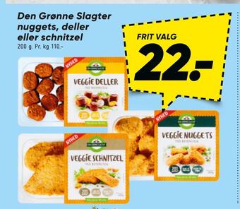 Bilka Den grønne slagter nuggets, deller eller schnitzel tilbud