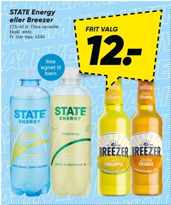 Bilka State energy eller breezer tilbud