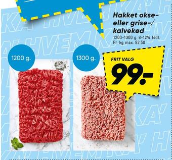 Bilka Hakket okse eller grise-/ kalvekød tilbud