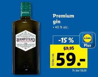 Lidl Premium gin tilbud