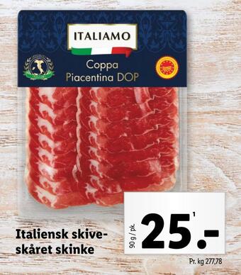 Lidl Italiensk skive skåret skinke tilbud