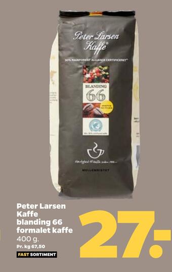 Kaffe blanding 66 formalet kaffe