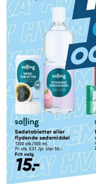 Sødetabletter eller flydende sødemiddel
