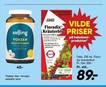 Bilka Vilde priser på helsekostprodukter tilbud
