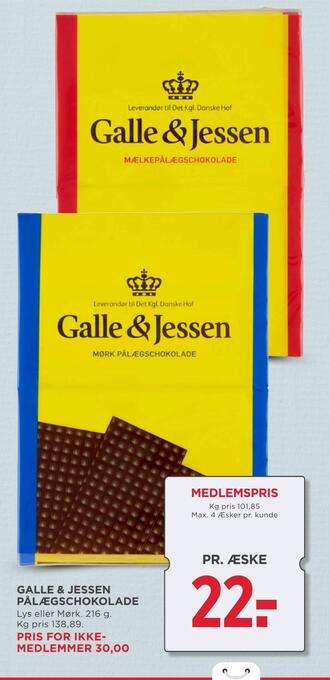 MENY Galle & jessen pålægschokolade tilbud