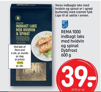 REMA 1000 Rema 1000 indbagt laks med hvidvin og spinat tilbud