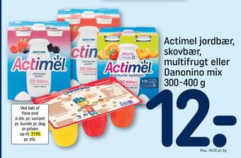 REMA 1000 Actimel jordbær, skovbær, multifrugt eller danonino mix tilbud