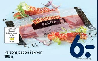 REMA 1000 Pärsons bacon i skiver tilbud