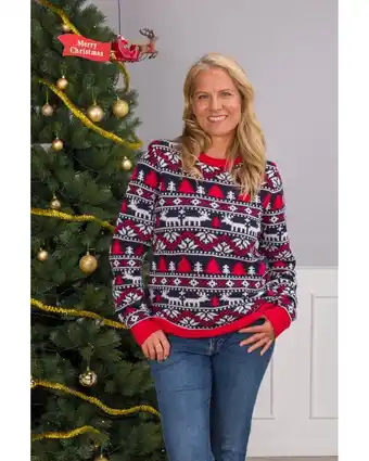 Harald Nyborg Julesweater til voksne - rød tilbud