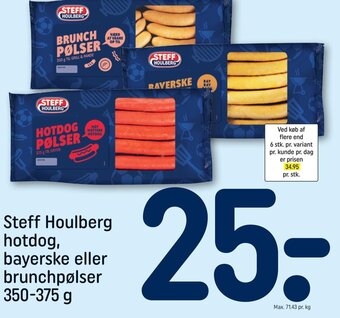 REMA 1000 Steff Houlberg hotdog, bayerske eller brunchpølser 350-375 g tilbud