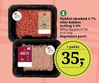 Coop hakket oksekød 4-7%