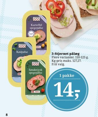 Gul bordpak kartoffelspegepølse