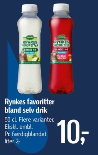 Føtex Rynkes favoritter konc. frugtsaft hindbær rabarber tilbud