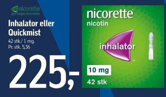 Føtex Nicorette nikotininhalator tilbud