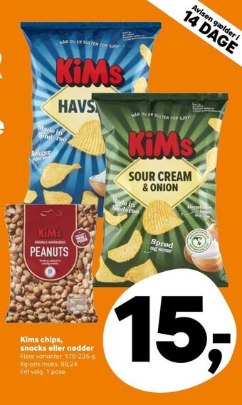 Kvickly Kims chips tilbud