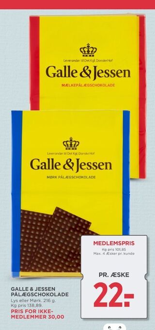 MENY Galle & jessen pålægschokolade mælk tilbud