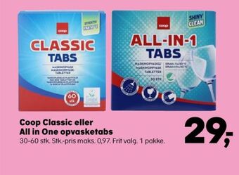Kvickly Coop 365 minirisk maskinopvask-tabs tilbud