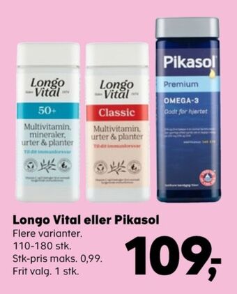 Kvickly Longo vital kosttilskud tilbud