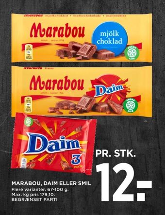 MENY Marabou chokoladeplade mjölk choklad tilbud