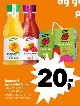 SuperBrugsen Innocent æblejuice, hindbær tilbud