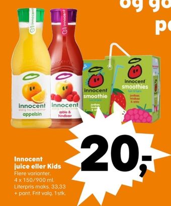 Innocent æblejuice, hindbær