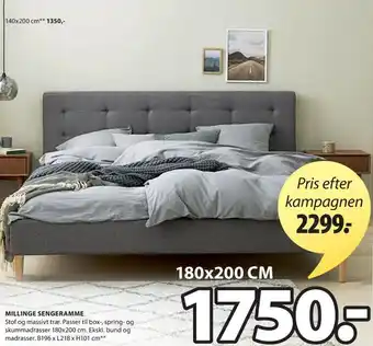 JYSK Millinge Sengeramme 180x200 cm tilbud