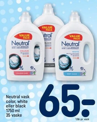 REMA 1000 Neutral vask color, white eller black 1750 ml 35 vaske tilbud