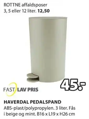 JYSK Haverdal Pedalspand tilbud