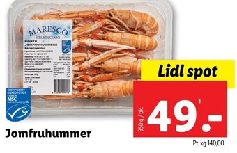 Lidl Jomfruhummer tilbud