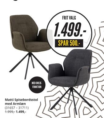 My Home Matti spisebordsstol med armlæn tilbud