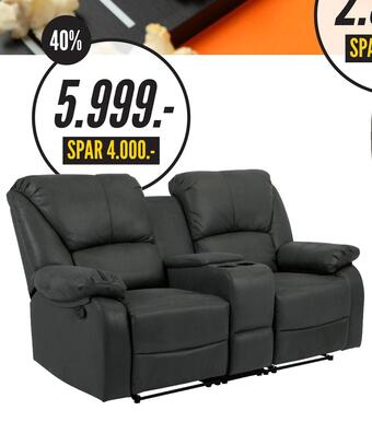 My Home Previa recliner 2-personers sofa tilbud