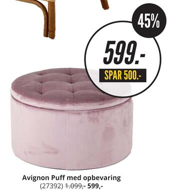 My Home Avignon puff med opbevaring tilbud
