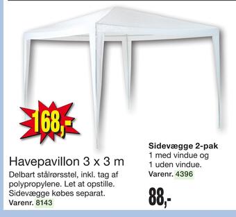 Harald Nyborg Havepavillon 3 x 3 m tilbud