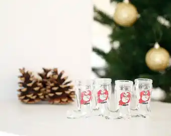 Harald Nyborg Shotglas julemotiv 4-pak tilbud