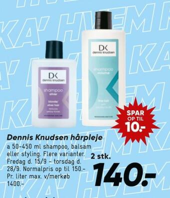Bilka Dennis knudsen shampoo tilbud
