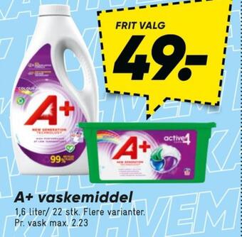 Bilka A+ vaskemiddel-flydende tilbud