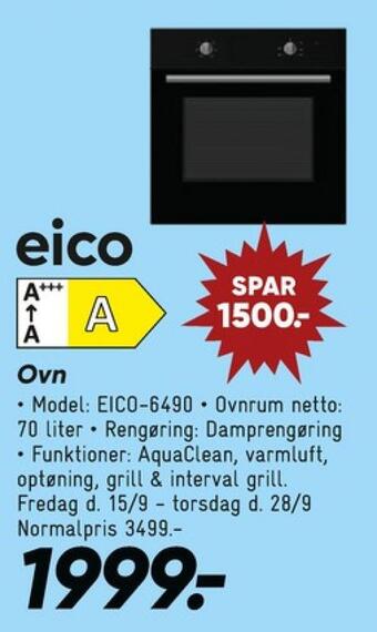 Bilka Eico indbygningsovn tilbud